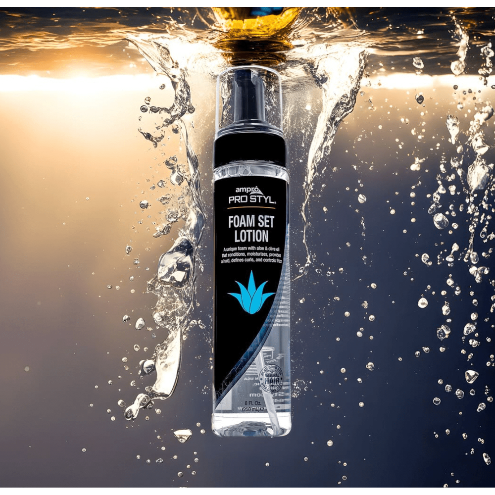 Ampro Pro Styl Foam Set Lotion – Flexible Hold & Shine (8oz) - Beauty Exchange Beauty Supply