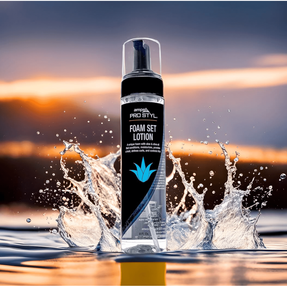 Ampro Pro Styl Foam Set Lotion – Flexible Hold & Shine (8oz) - Beauty Exchange Beauty Supply