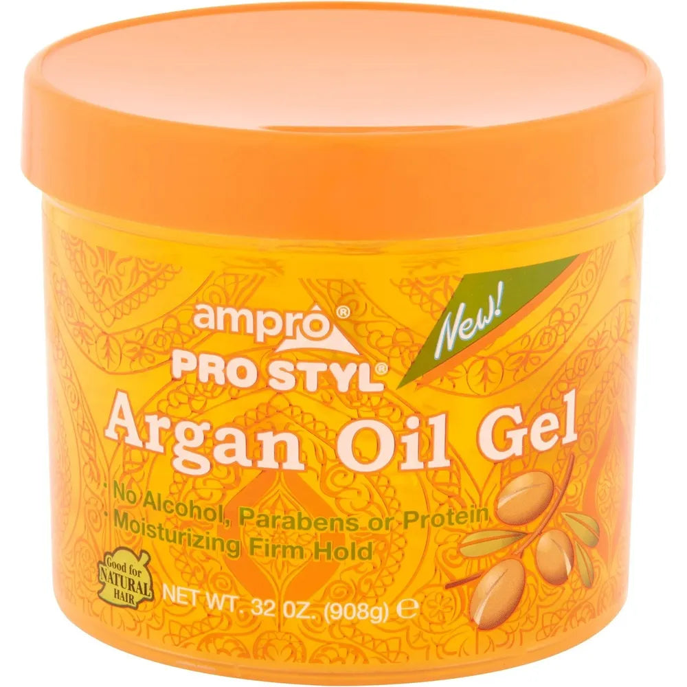 Ampro Pro Styl Moisturizing Argan Oil Hair Styling Gel – Hydrating Hold for Naturals – 15oz / 32oz - Beauty Exchange Beauty Supply