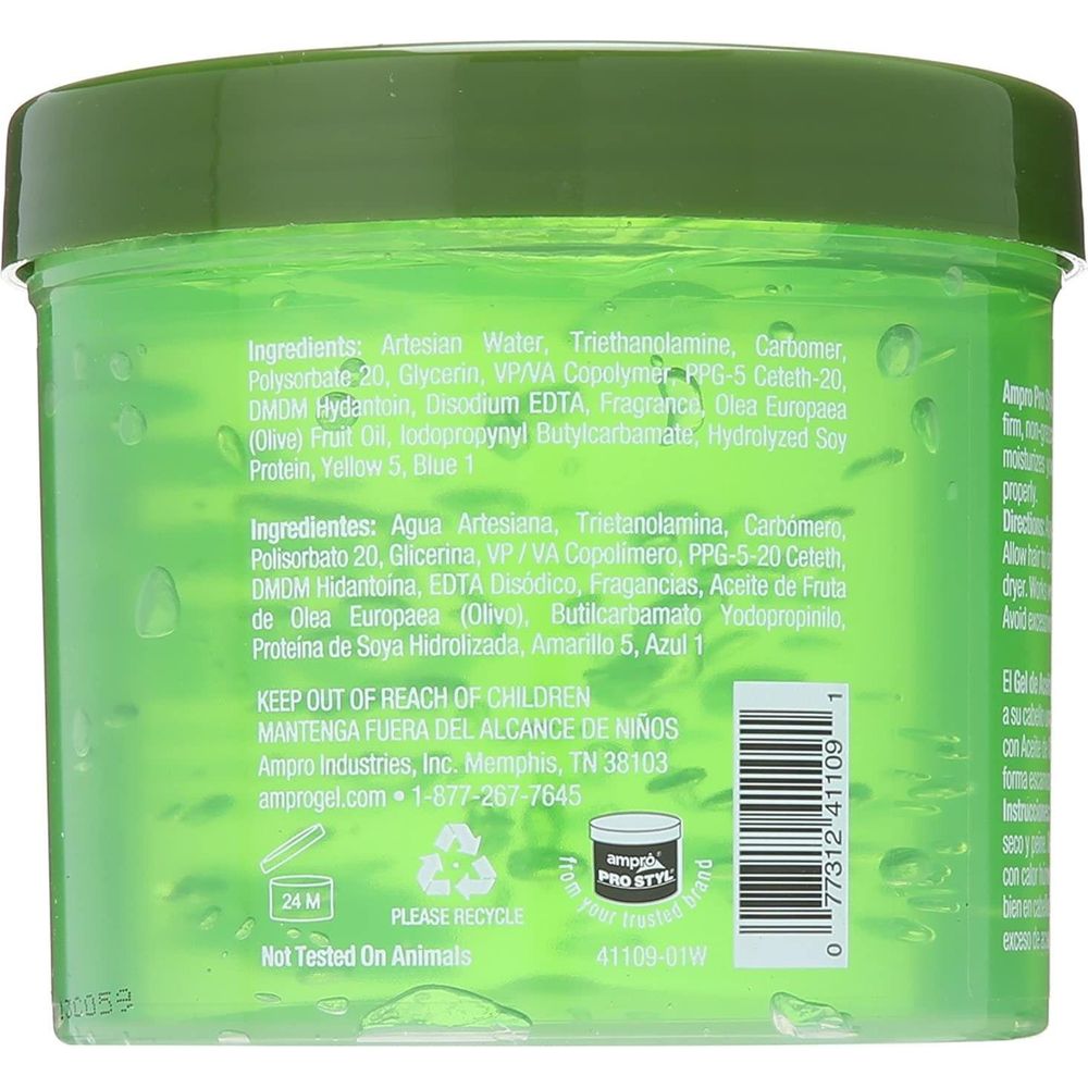 Ampro Pro Styl Olive Oil Hair Styling Gel – Nourishing Hold & Shine – 15oz / 32oz - Beauty Exchange Beauty Supply