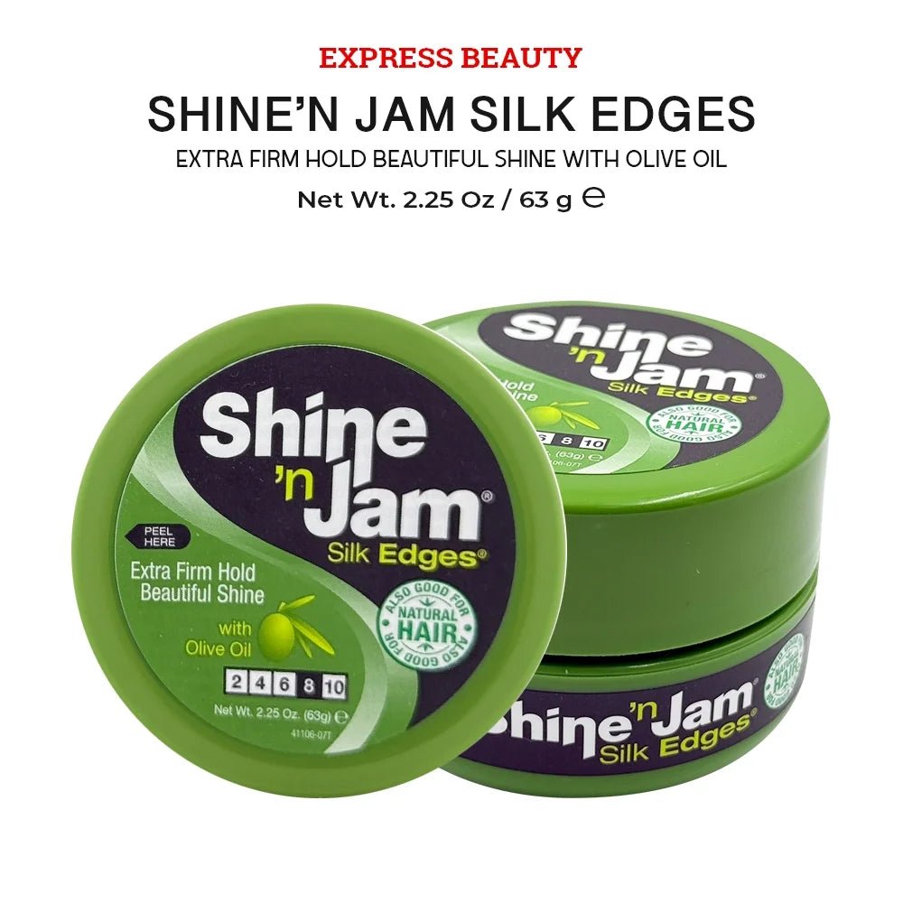 Ampro Shine - n - Jam Edges Hair Styling Gel – Supreme Hold, Regular Hold – 4oz & Silk Edges – 2.25oz | - Beauty Exchange Beauty Supply