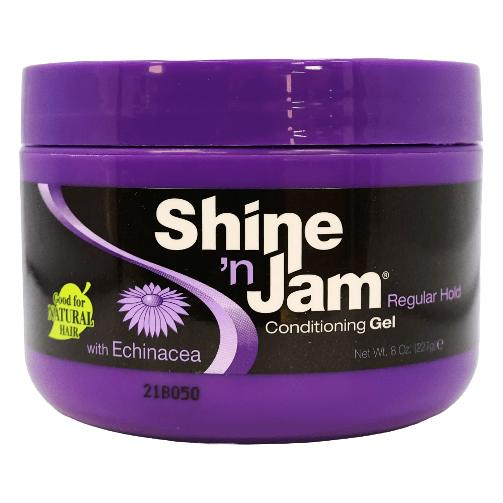 Ampro Shine - n - Jam Edges Hair Styling Gel – Supreme Hold, Regular Hold & Silk Edges – 8oz - Beauty Exchange Beauty Supply