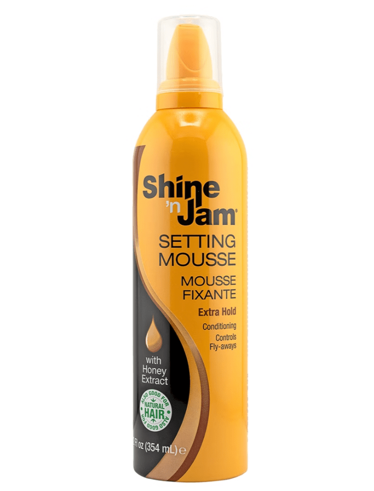 Ampro Shine N Jam Setting Mousse Firm & Extra Hold – 12oz - Beauty Exchange Beauty Supply