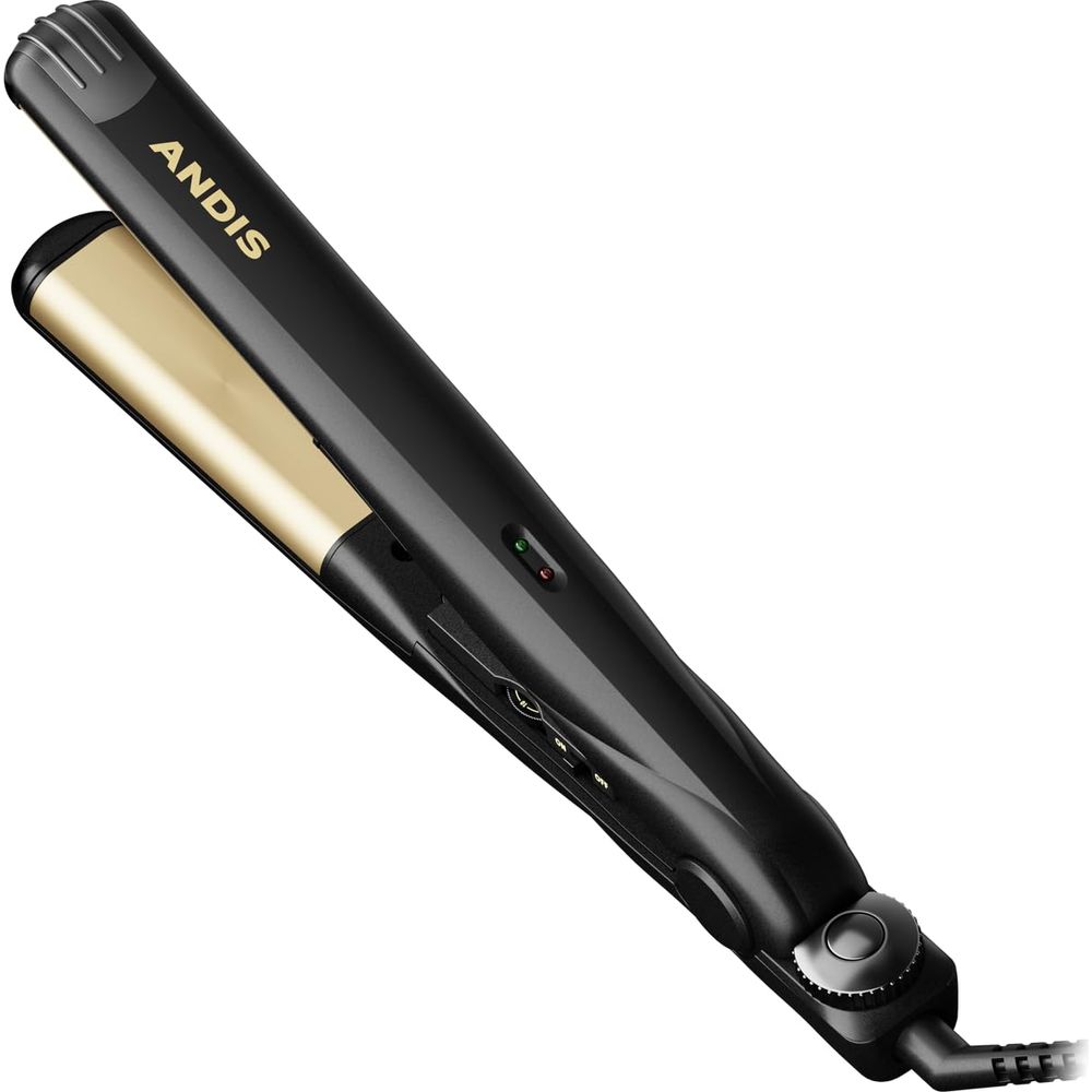 Andis 1" Ceramic Curved Edge Flat Iron – Smooth, Curl, & Flip with One Tool! Frizz - Free Styling for All Hair Types - Beauty Exchange Beauty Supply