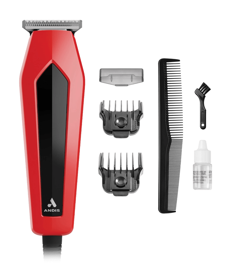Andis – At-Home Trimmer Ultra Trim Red – 7 Piece Kit - Beauty Exchange Beauty Supply