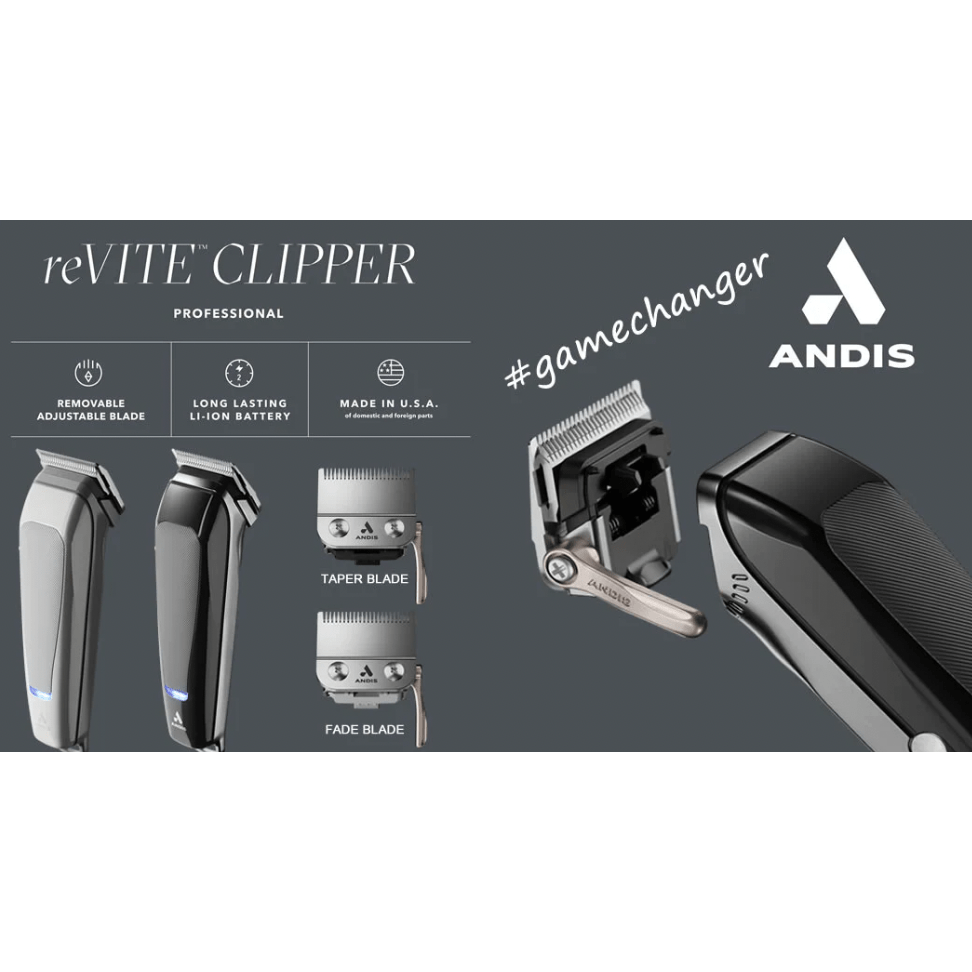 Andis reVITE Cordless Clipper Black - Beauty Exchange Beauty Supply