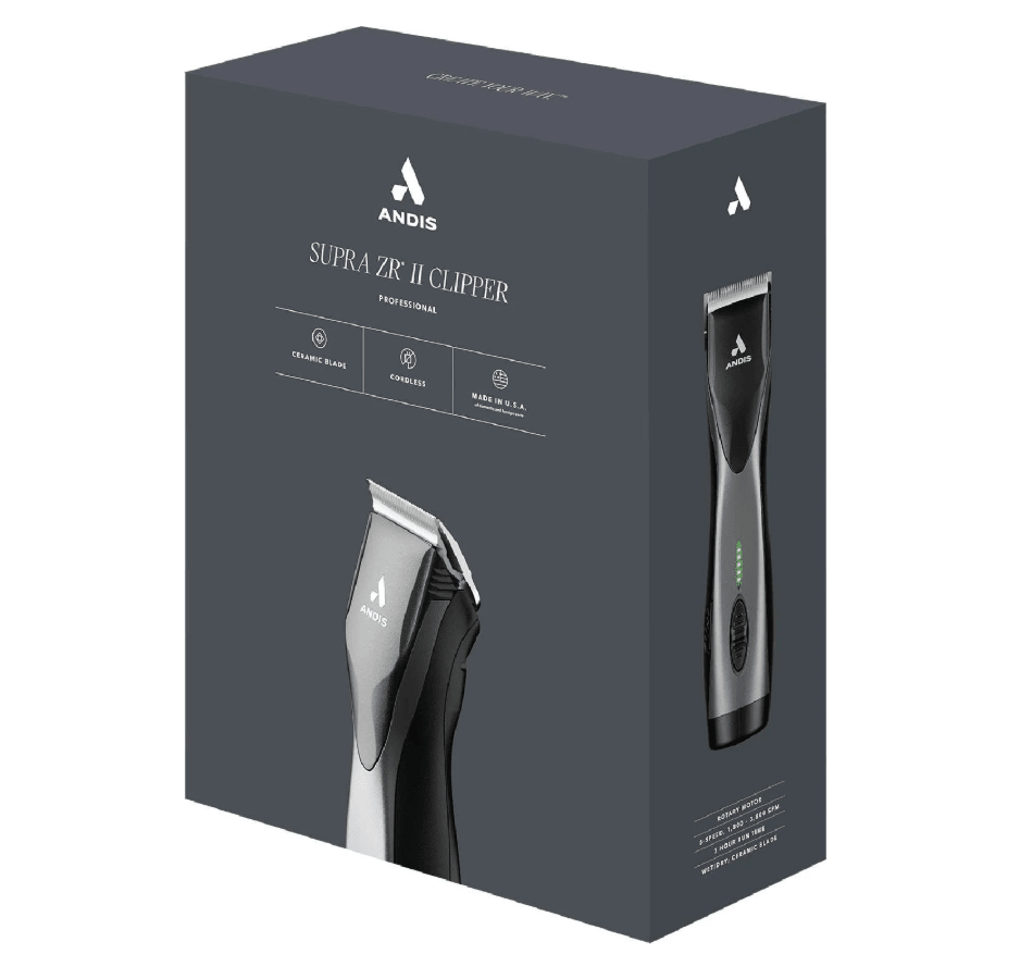 Andis Supra ZR II Cordless Detachable Blade Clipper – Black - Beauty Exchange Beauty Supply