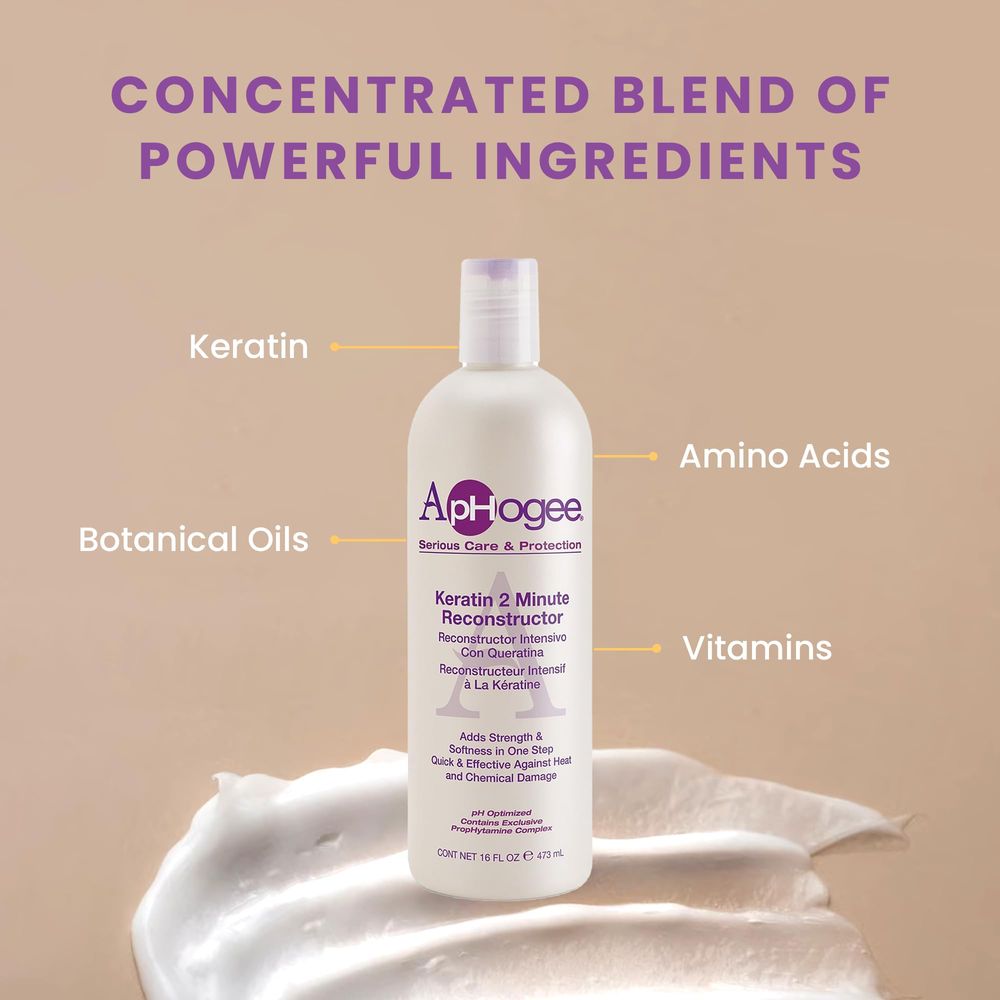 Aphogee Two Minute Intensive Keratin Reconstructor – Restores Strength & Moisture in Just 2 Minutes – Available in 16oz & 8oz - Beauty Exchange Beauty Supply