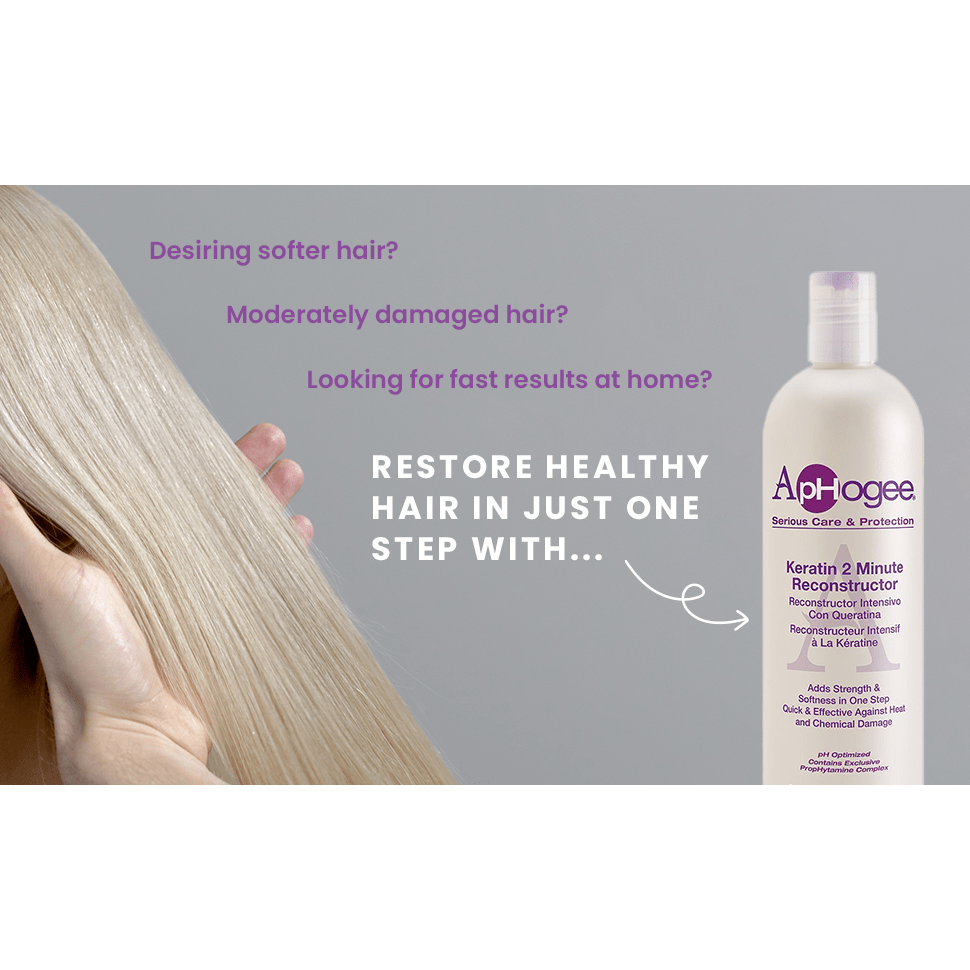 Aphogee Two Minute Intensive Keratin Reconstructor – Restores Strength & Moisture in Just 2 Minutes – Available in 16oz & 8oz - Beauty Exchange Beauty Supply