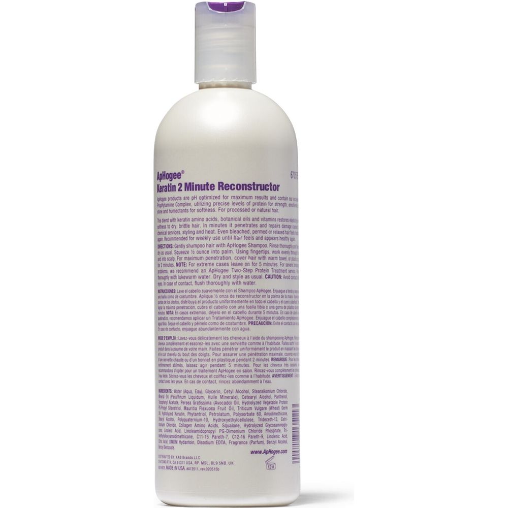 Aphogee Two Minute Intensive Keratin Reconstructor – Restores Strength & Moisture in Just 2 Minutes – Available in 16oz & 8oz - Beauty Exchange Beauty Supply