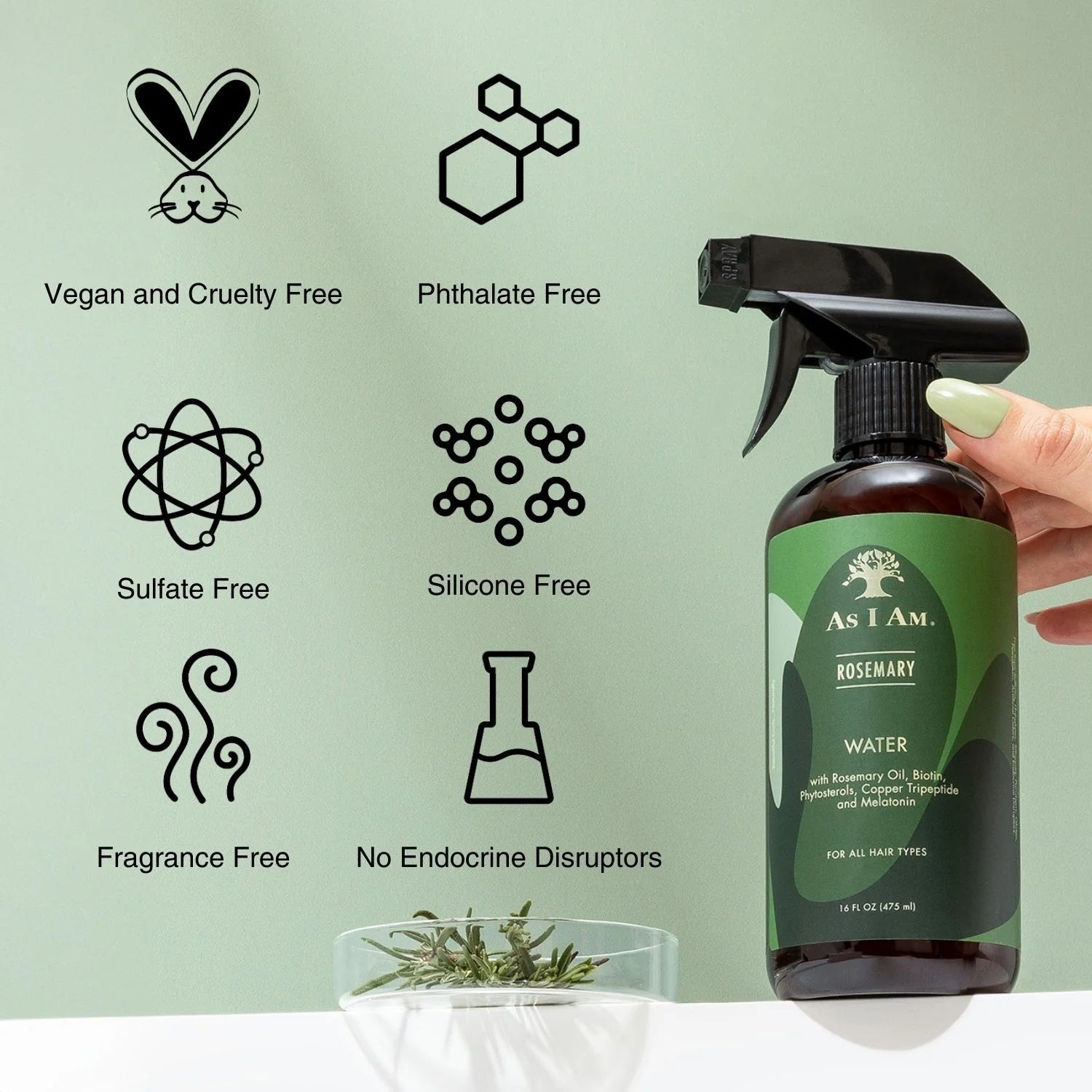 As I Am Rosemary Hair Water – 16 fl oz - Beauty Exchange Beauty Supply