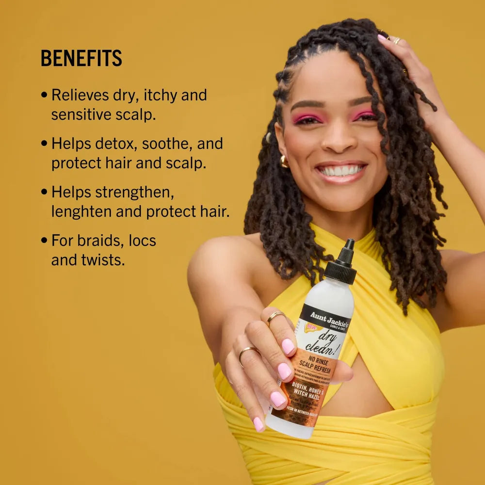 Aunt Jackie's - Award - Winning Braid + Twist Collection | Dry Clean! - No Rinse Scalp Refresh | Help Detox | Protect | Soothe | 6Oz | - Beauty Exchange Beauty Supply
