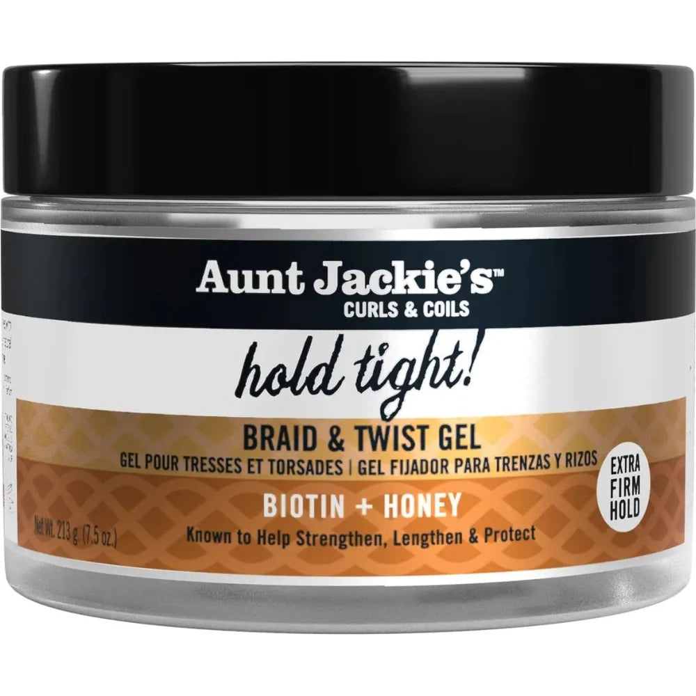Aunt Jackie's - Award - Winning Braid + Twist Collection | Hold Tight! - Braid & Twist Gel | Help Lengthen | Protect | Strengthen | 7.5Oz | - Beauty Exchange Beauty Supply