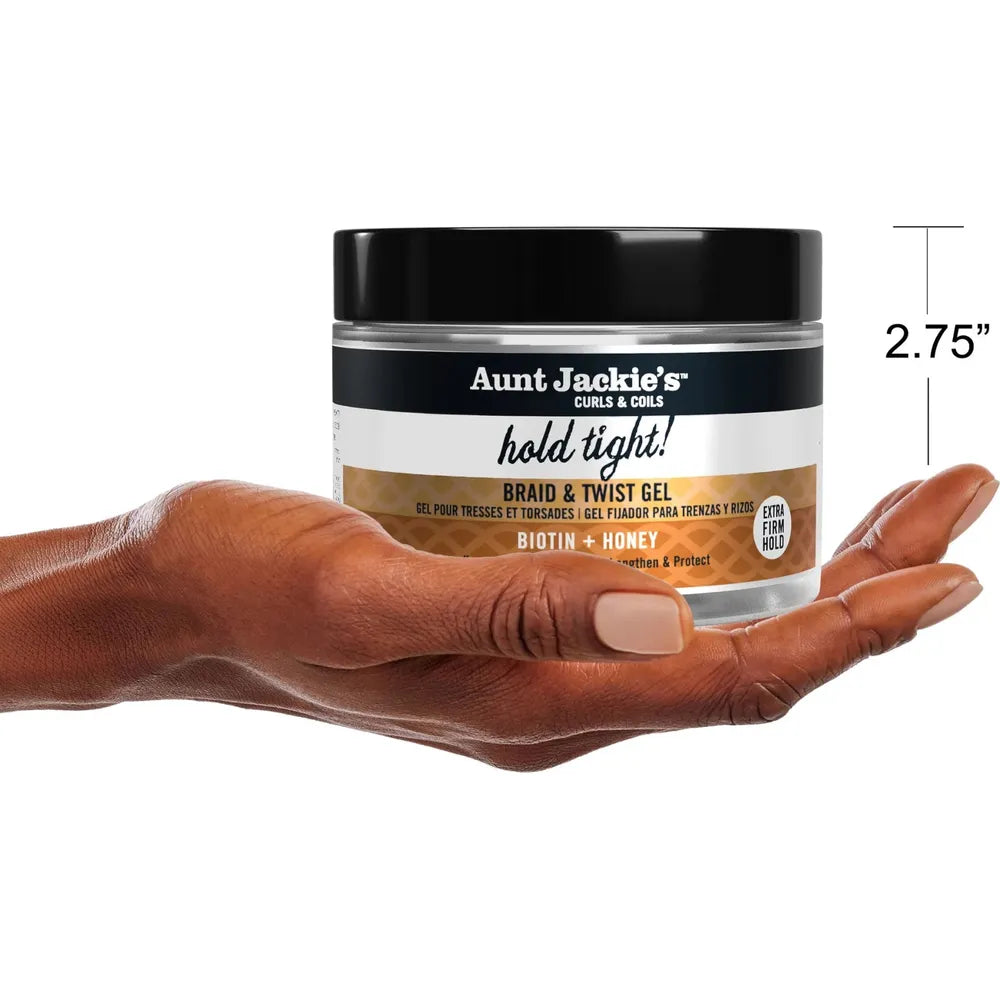 Aunt Jackie's - Award - Winning Braid + Twist Collection | Hold Tight! - Braid & Twist Gel | Help Lengthen | Protect | Strengthen | 7.5Oz | - Beauty Exchange Beauty Supply