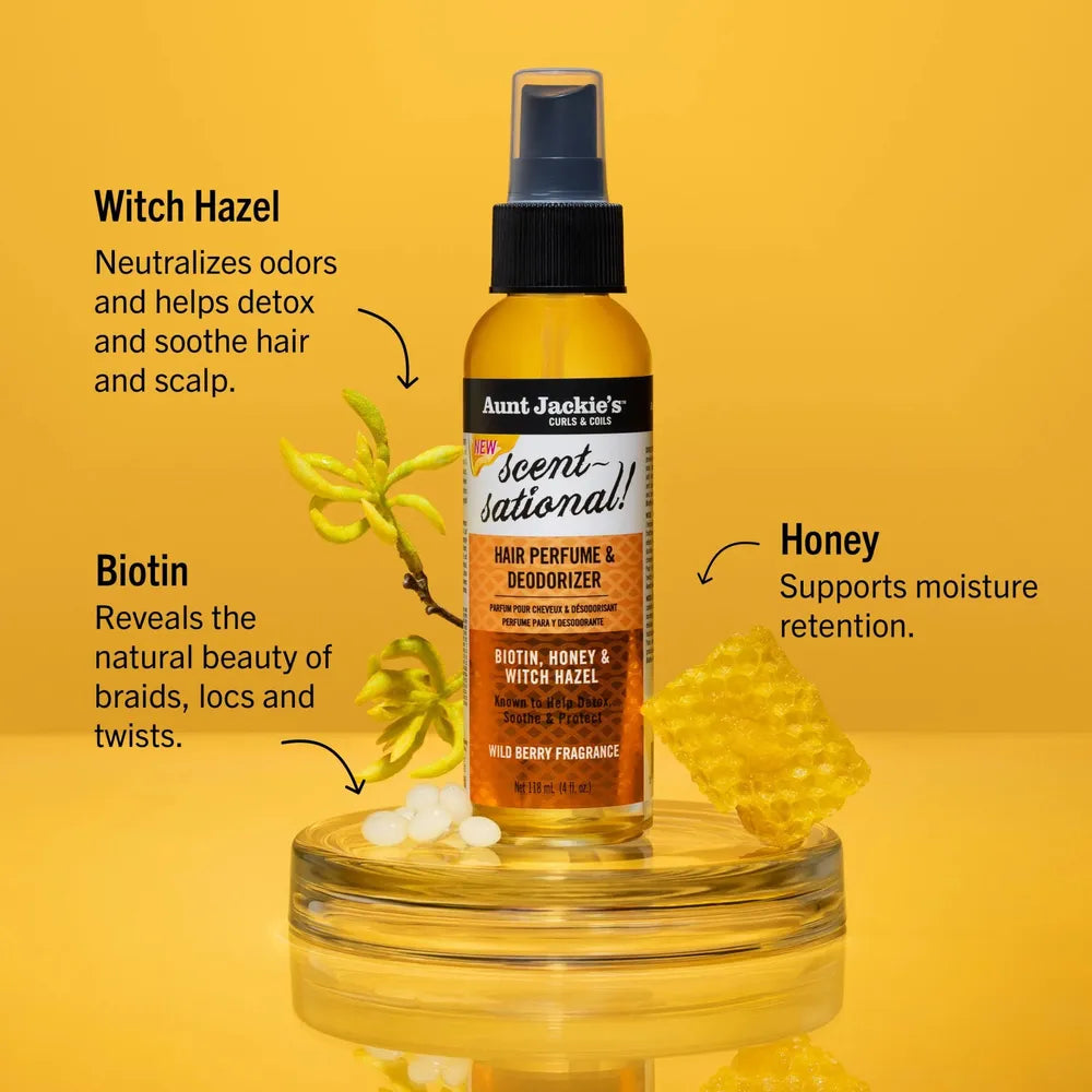Aunt Jackie's - Award - Winning Braid + Twist Collection | Scent - Sational! - Hair Perfume & Deodorizer | Help Hydrate | Protect | Strengthen | 4Oz | - Beauty Exchange Beauty Supply