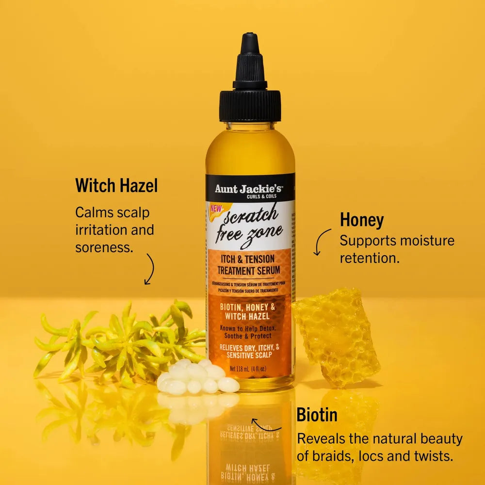 Aunt Jackie's - Award - Winning Braid + Twist Collection | Scratch Free Zone - Itch & Tension Treatment Serum | Help Detox | Protect | Soothe | 4Oz | - Beauty Exchange Beauty Supply