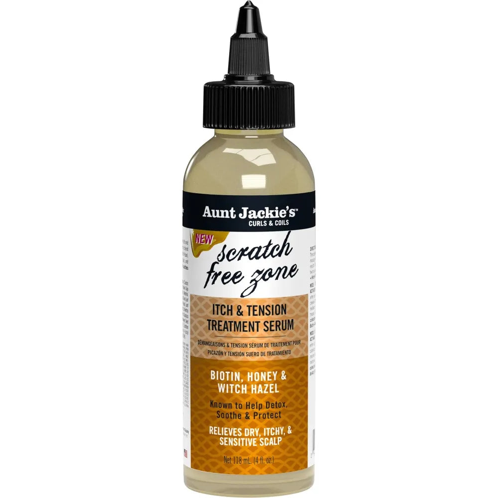 Aunt Jackie's - Award - Winning Braid + Twist Collection | Scratch Free Zone - Itch & Tension Treatment Serum | Help Detox | Protect | Soothe | 4Oz | - Beauty Exchange Beauty Supply