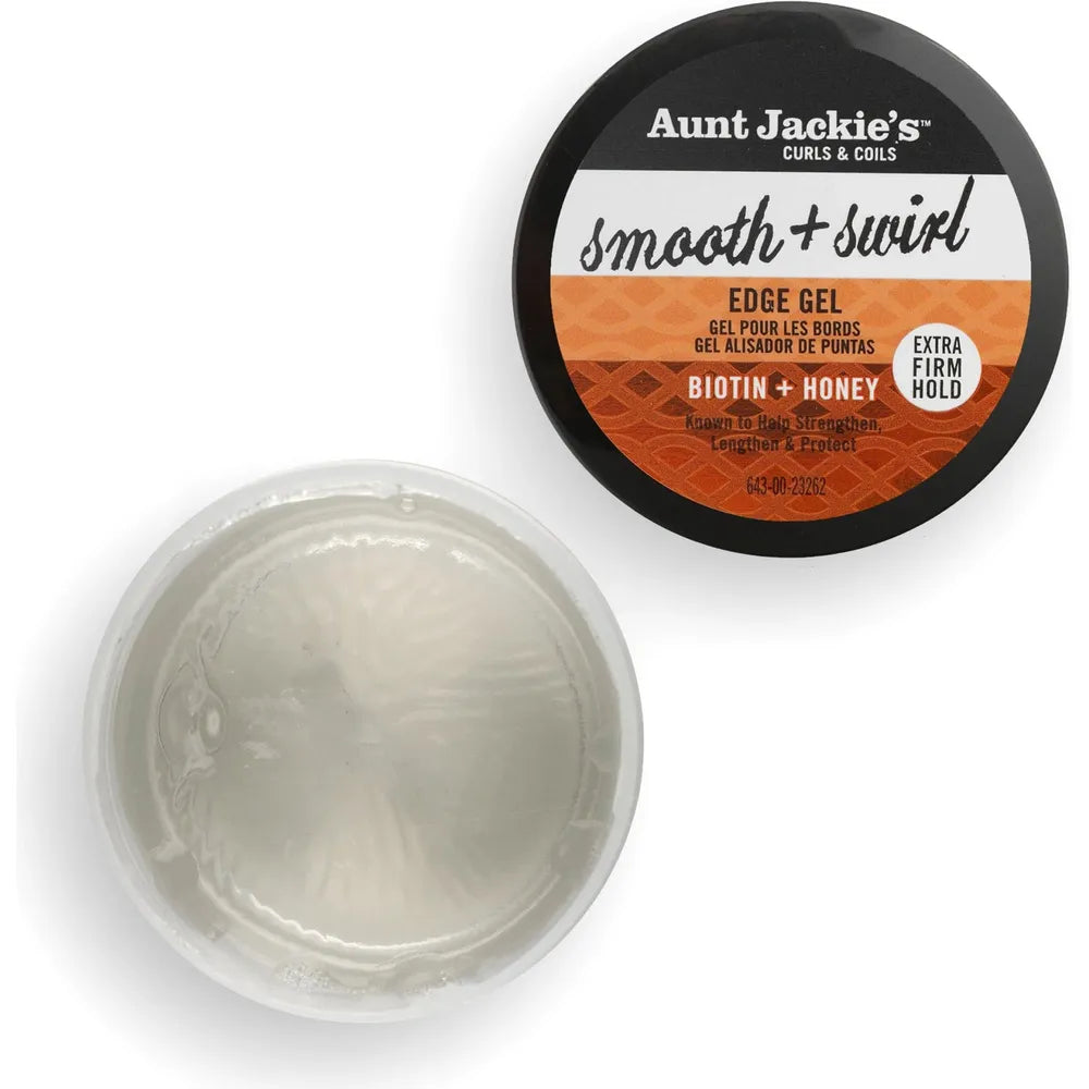 Aunt Jackie's - Award - Winning Braid + Twist Collection | Smooth + Swirl - Edge Gel | Help Lengthen | Protect | Strengthen | 4Oz | - Beauty Exchange Beauty Supply