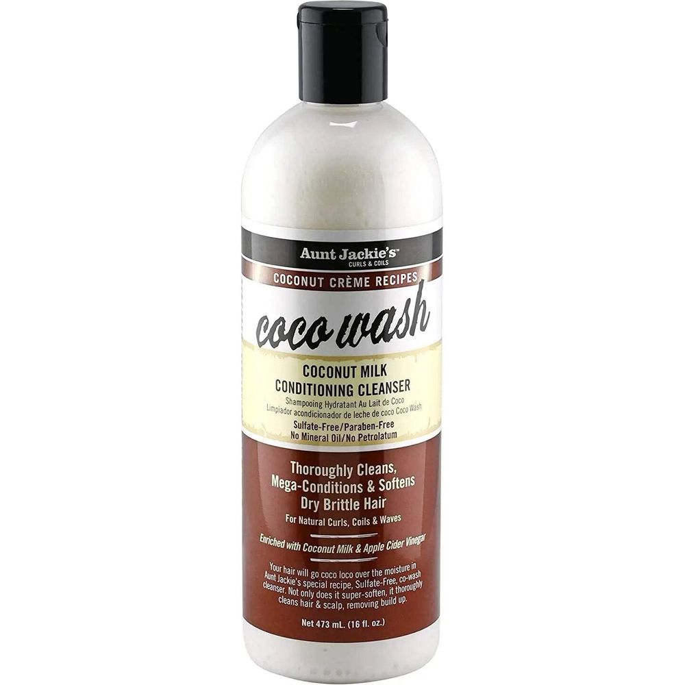 Aunt Jackie’s Coco Wash Coconut Milk Conditioning Cleanser – 12 oz | Sulfate - Free Co - Wash for Soft, Hydrated Curls - Beauty Exchange Beauty Supply