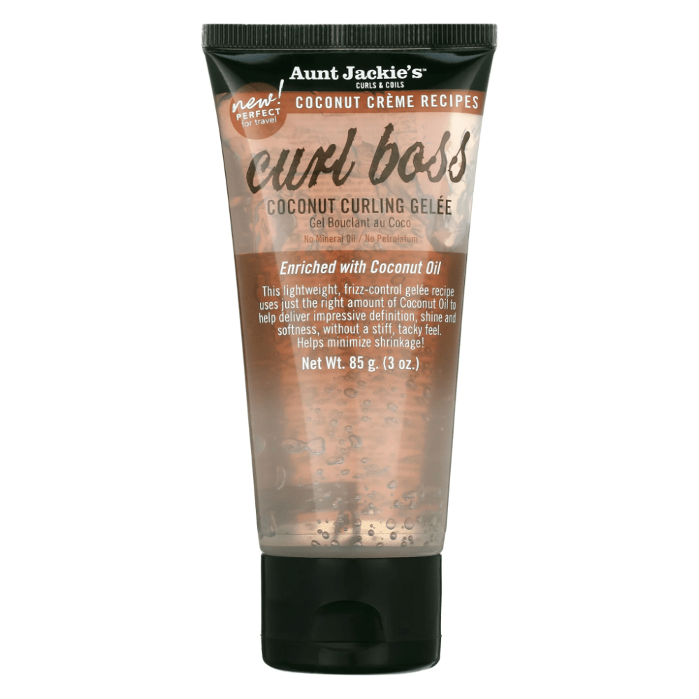 Aunt Jackie’s Curl Boss Coconut Curling Gelée – 3 oz | Travel - Size Curl Definer for Natural Hair with Coconut Oil - Beauty Exchange Beauty Supply