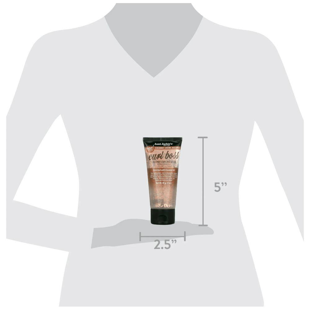 Aunt Jackie’s Curl Boss Coconut Curling Gelée – 3 oz | Travel - Size Curl Definer for Natural Hair with Coconut Oil - Beauty Exchange Beauty Supply