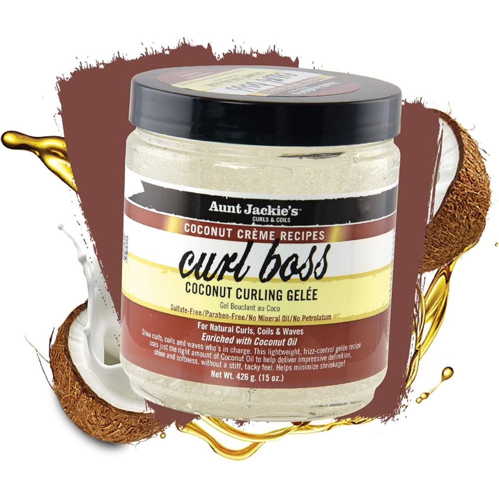 Aunt Jackie’s Curl Boss Curling Gel – 15 oz | Strong Hold, Non - Flaking Curl Definer for Natural Curls & Coils - Beauty Exchange Beauty Supply