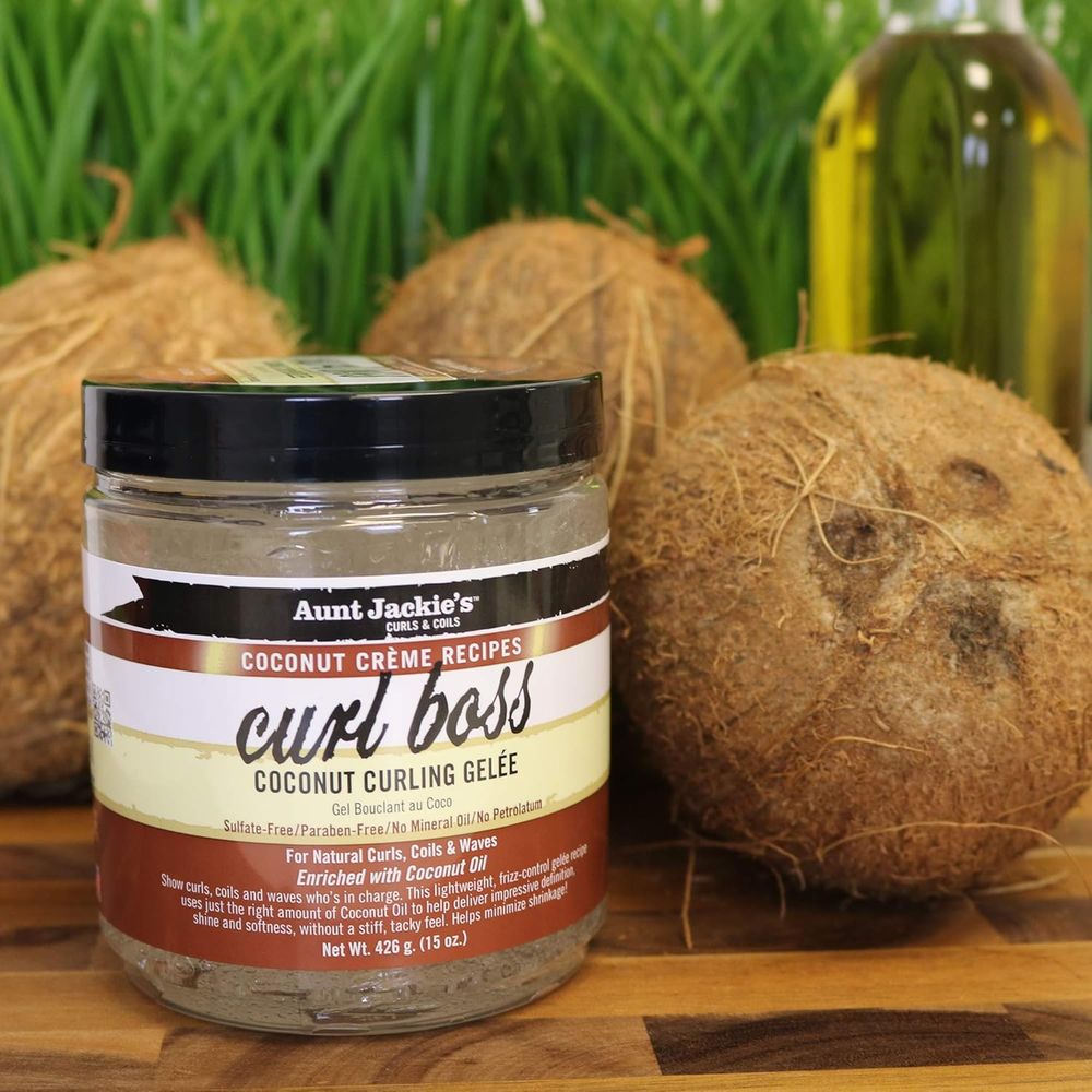 Aunt Jackie’s Curl Boss Curling Gel – 15 oz | Strong Hold, Non - Flaking Curl Definer for Natural Curls & Coils - Beauty Exchange Beauty Supply