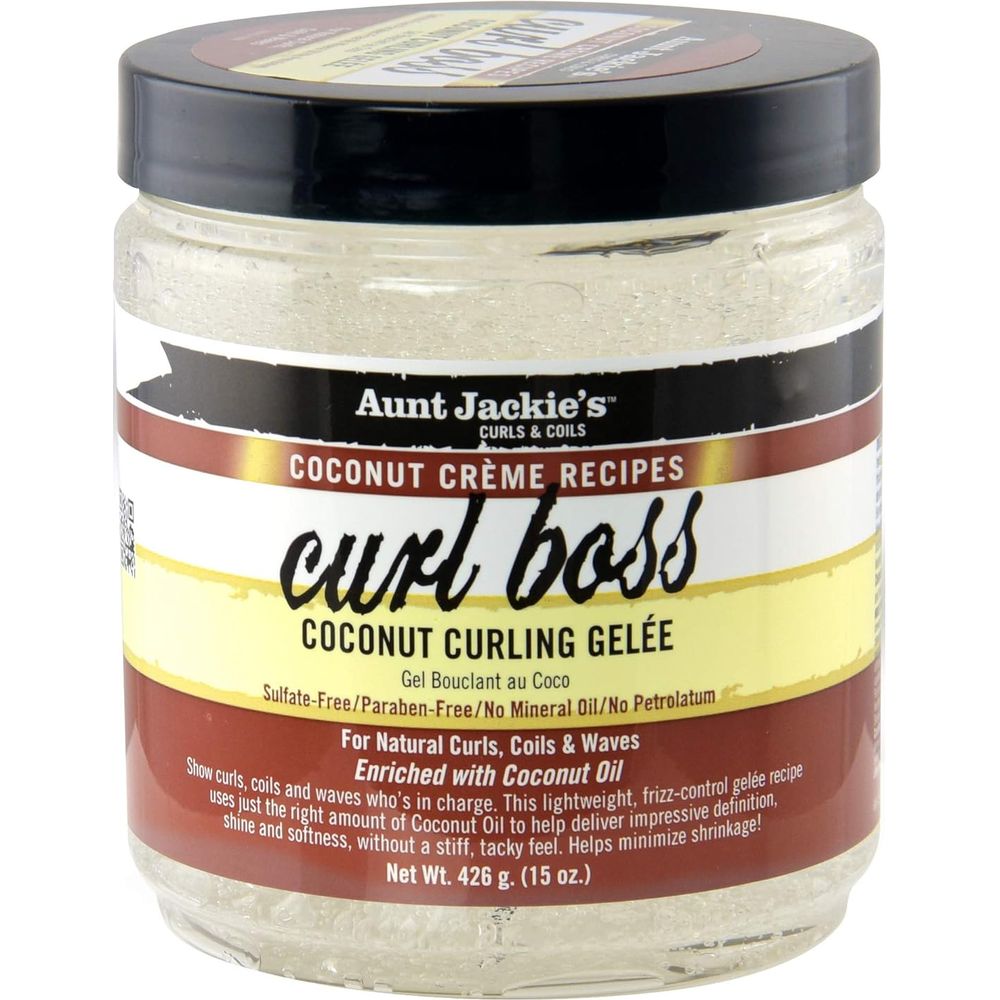 Aunt Jackie’s Curl Boss Curling Gel – 15 oz | Strong Hold, Non - Flaking Curl Definer for Natural Curls & Coils - Beauty Exchange Beauty Supply