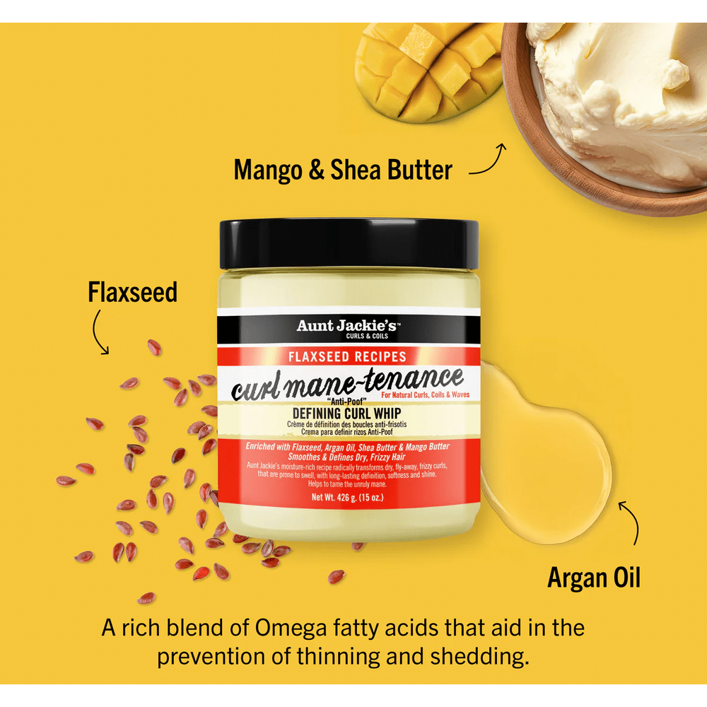 Aunt Jackie's Curl Mane - Tenance Defining Curl Whip – 15 oz | Moisture - Rich Curl Styler for Soft, Defined Curls - Beauty Exchange Beauty Supply