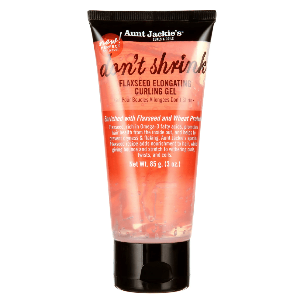 Aunt Jackie’s Don’t Shrink Flaxseed Elongating Curling Gel – 3 oz | Travel - Size Curl Definer for Natural Hair - Beauty Exchange Beauty Supply