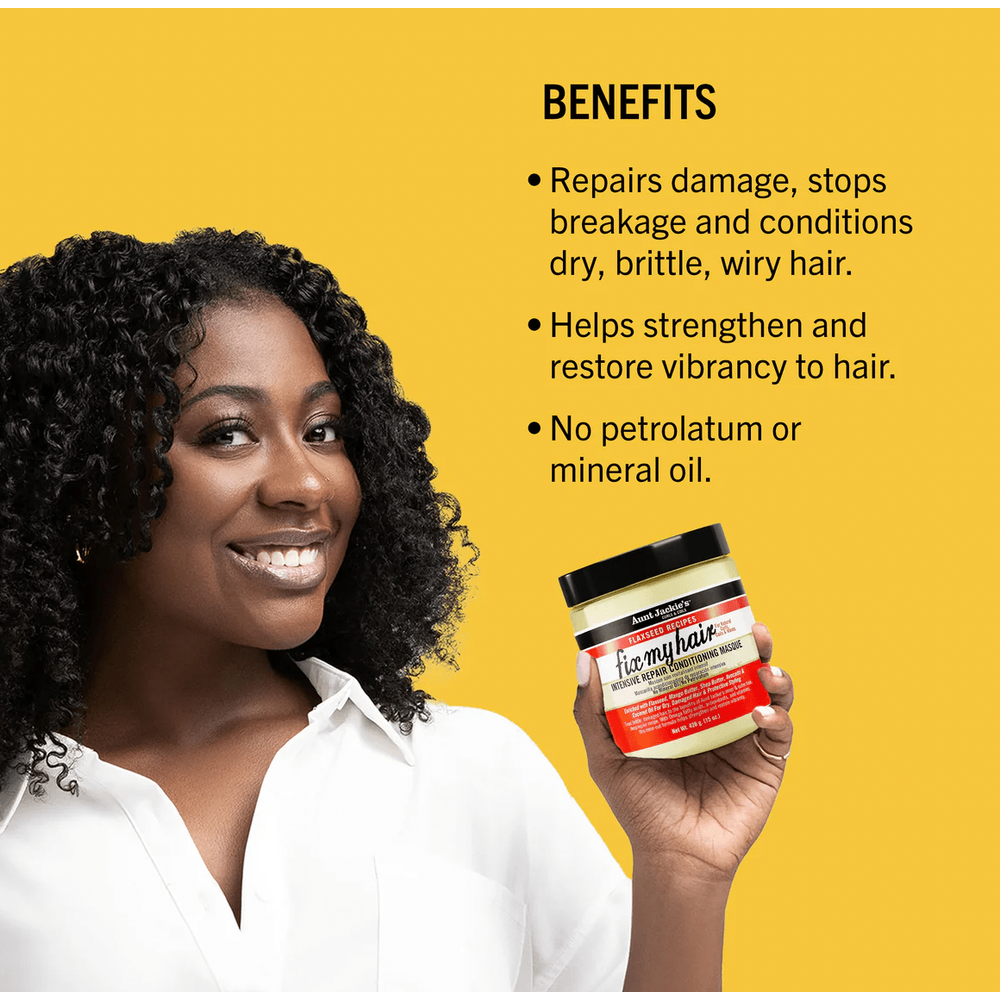 Aunt Jackie’s Fix My Hair Intensive Repair Conditioning Masque – 15 oz | Strength & Moisture Therapy for Damaged Hair - Beauty Exchange Beauty Supply