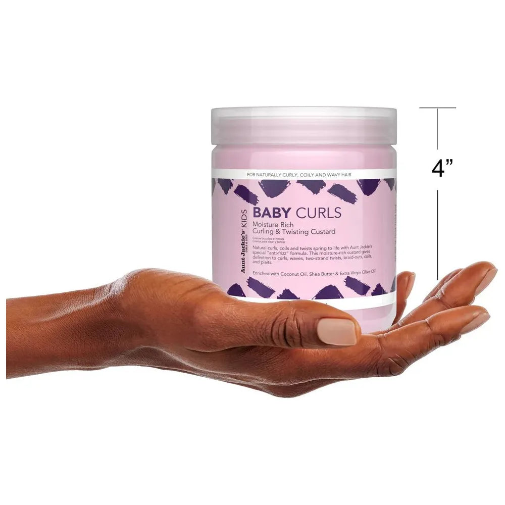 Aunt Jackie's Girls Baby Girl Curls Curling & Twisting Custard | Curl - Defining Styler for Kids Natural Hair – 15 oz - Beauty Exchange Beauty Supply