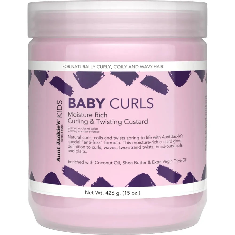 Aunt Jackie's Girls Baby Girl Curls Curling & Twisting Custard | Curl - Defining Styler for Kids Natural Hair – 15 oz - Beauty Exchange Beauty Supply
