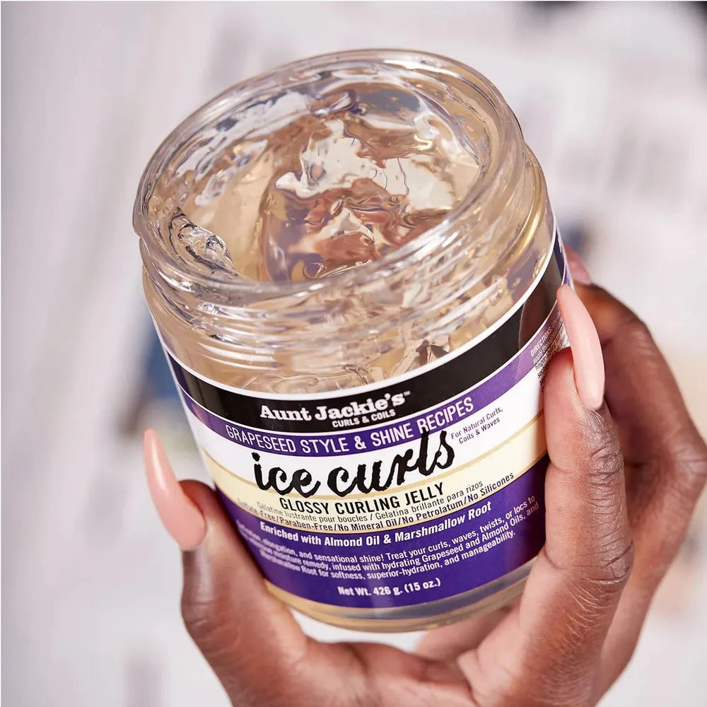 Aunt Jackie’s Grapeseed Ice Curls Curling Gel | Defines, Moisturizes & Holds Curls with Grapeseed Oil – 15 oz - Beauty Exchange Beauty Supply