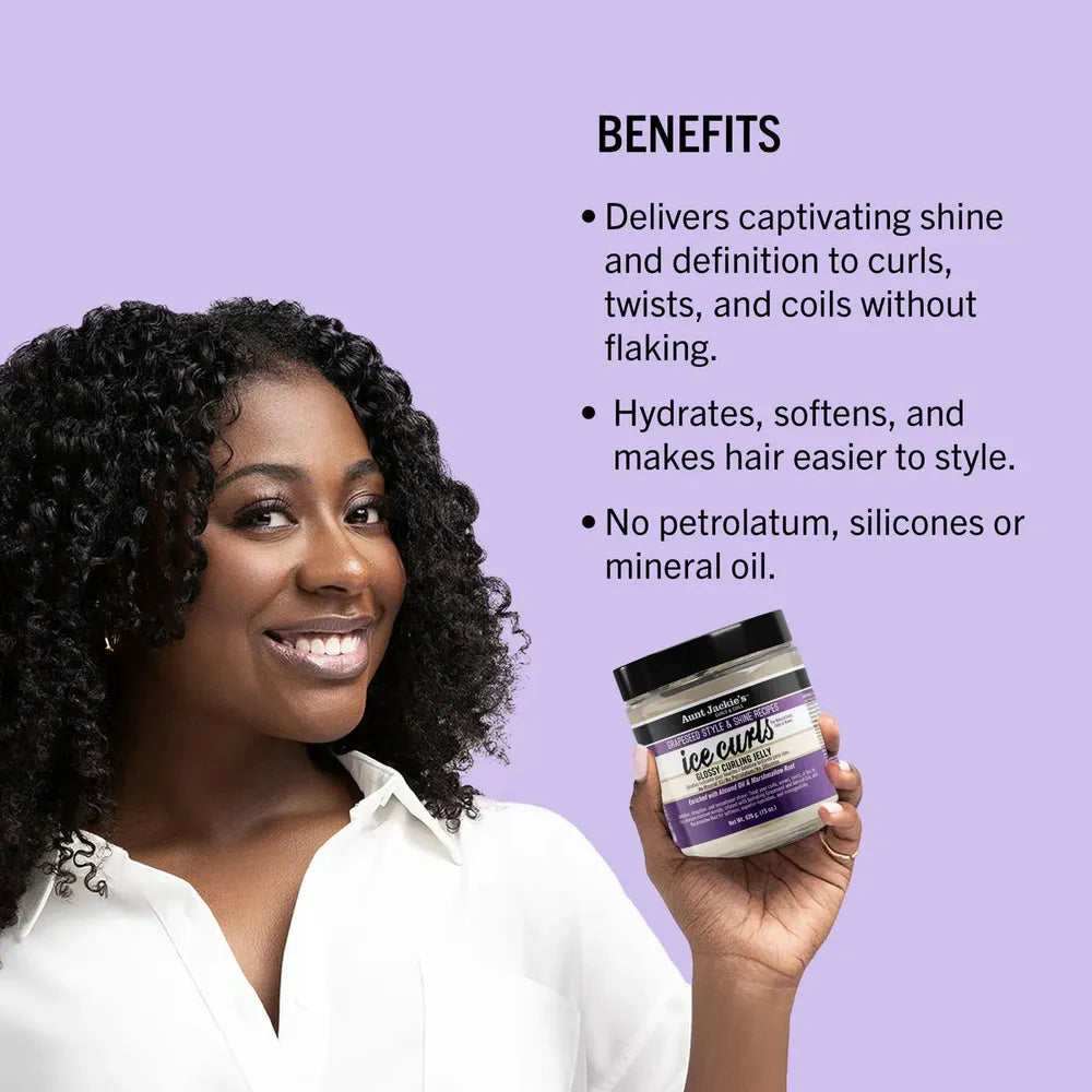 Aunt Jackie’s Grapeseed Ice Curls Curling Gel | Defines, Moisturizes & Holds Curls with Grapeseed Oil – 15 oz - Beauty Exchange Beauty Supply
