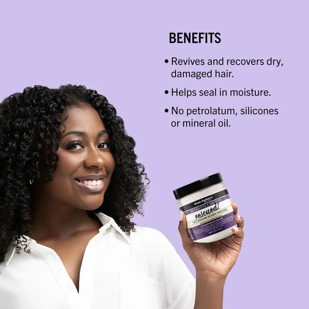 Aunt Jackie’s Grapeseed Style & Shine Rescued! Thirst Quenching Hair Recovery Conditioner | Moisture - Sealing Repair Treatment for Dry, Damaged Hair – 15 oz - Beauty Exchange Beauty Supply