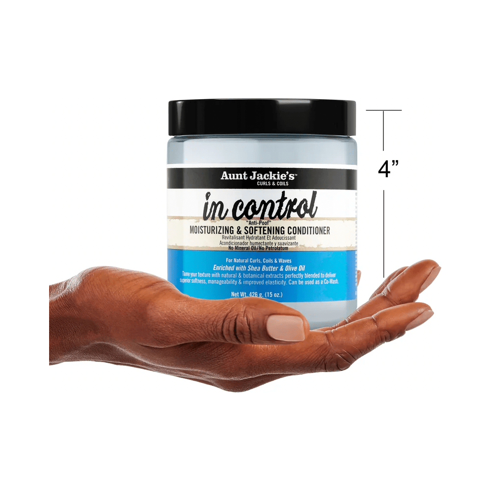 Aunt Jackie's In Control Moisturizing & Softening Conditioner – 15 oz | Frizz - Taming Hydration for Curly & Coily Hair - Beauty Exchange Beauty Supply