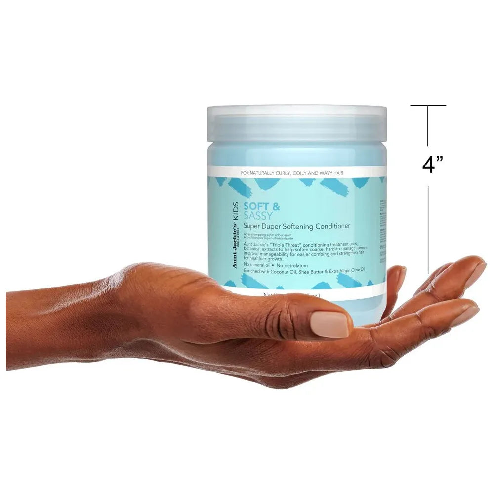 Aunt Jackie's Kids Soft & Sassy Super Duper Softening Conditioner – 15 oz | Hydrating & Detangling for Kids’ Textured Hair - Beauty Exchange Beauty Supply