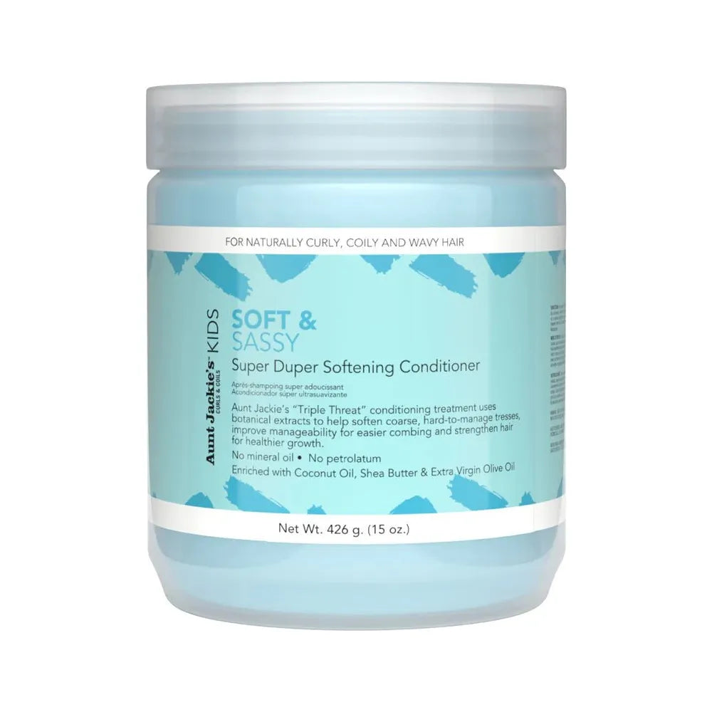 Aunt Jackie's Kids Soft & Sassy Super Duper Softening Conditioner – 15 oz | Hydrating & Detangling for Kids’ Textured Hair - Beauty Exchange Beauty Supply