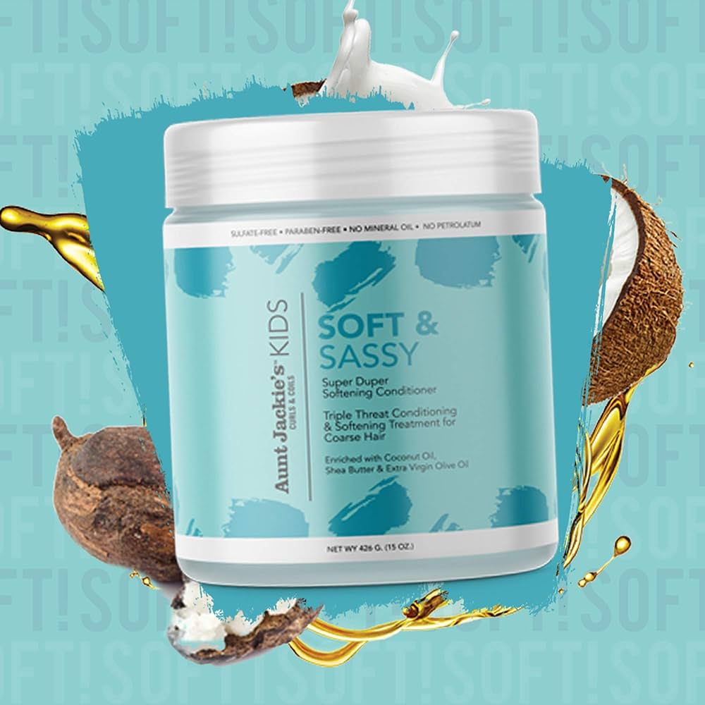 Aunt Jackie's Kids Soft & Sassy Super Duper Softening Conditioner – 15 oz | Hydrating & Detangling for Kids’ Textured Hair - Beauty Exchange Beauty Supply