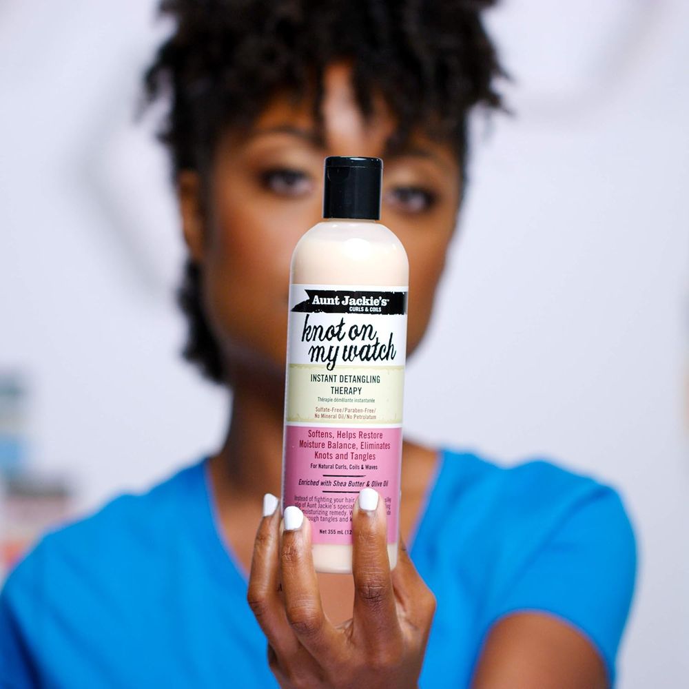 Aunt Jackie’s Knot On My Watch Instant Detangling Therapy – 12 oz | Shea Butter - Enriched Leave - In for Curls, Coils & Waves - Beauty Exchange Beauty Supply