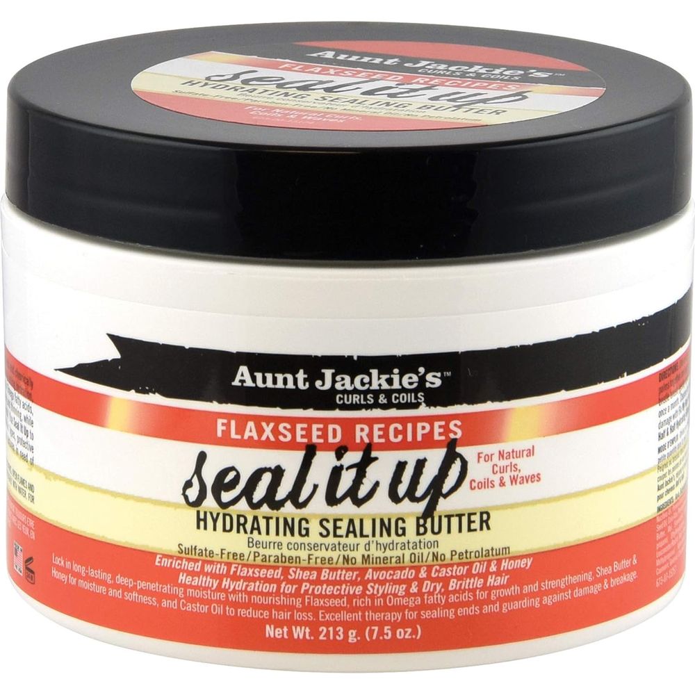 Aunt Jackie’s Seal It Up Hydrating Sealing Butter – 7.5 oz | Moisture - Locking Cream for Dry, Brittle Natural Hair - Beauty Exchange Beauty Supply