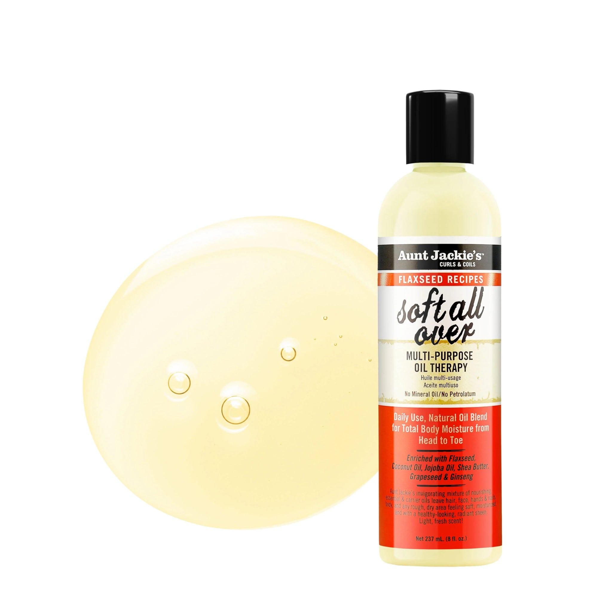 Aunt Jackie's Soft All Over Multi - Purpose Oil – 8 fl oz - Beauty Exchange Beauty Supply