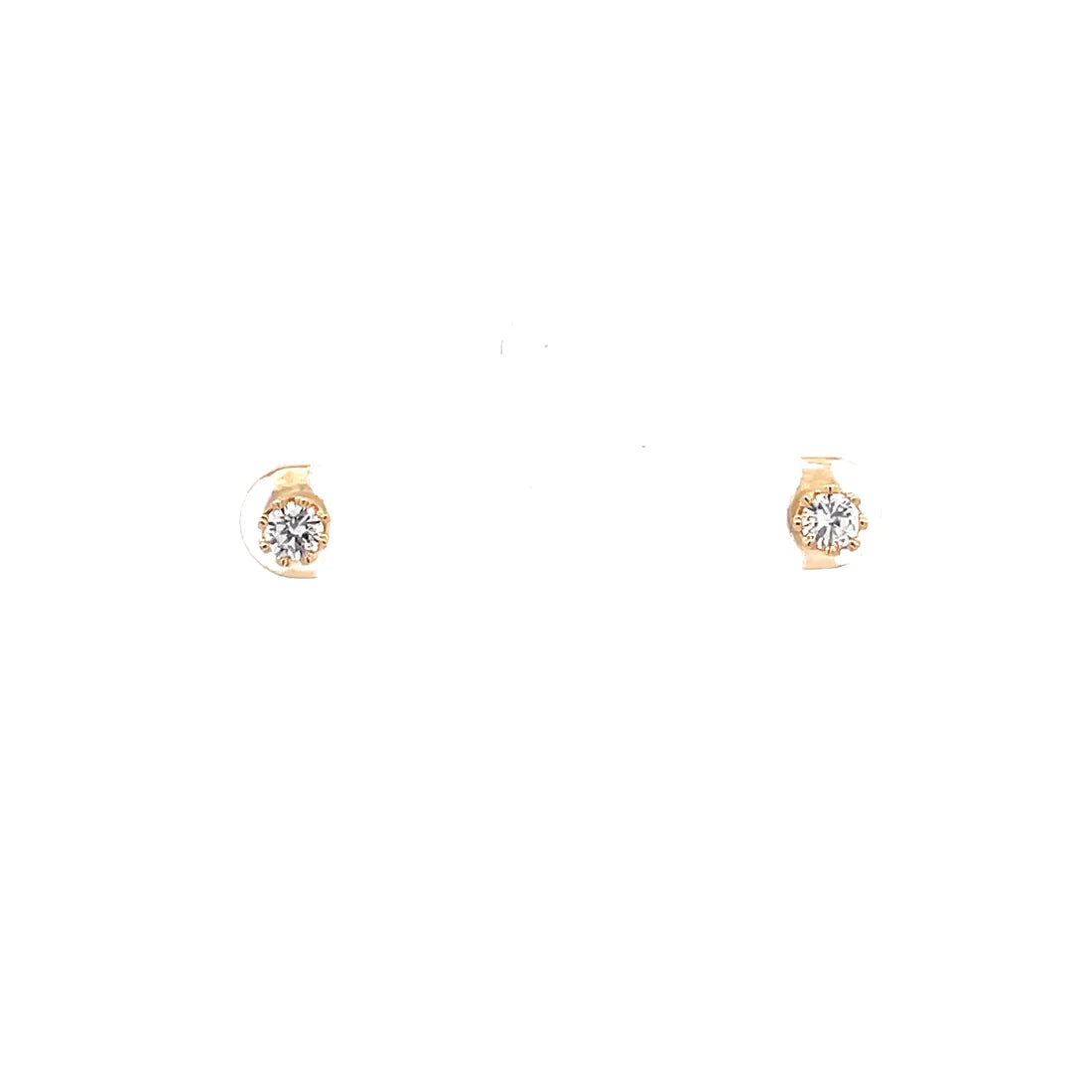 The One Jewelry Crown Stud CZ Round Earrings