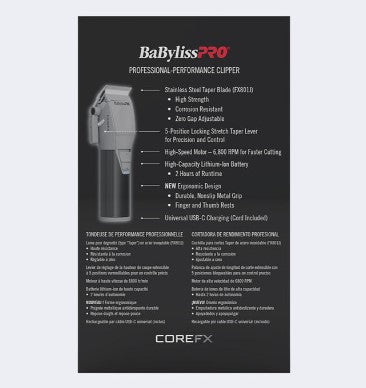BaByliss PRO COREFX Clipper โ Cordless - Beauty Exchange Beauty Supply