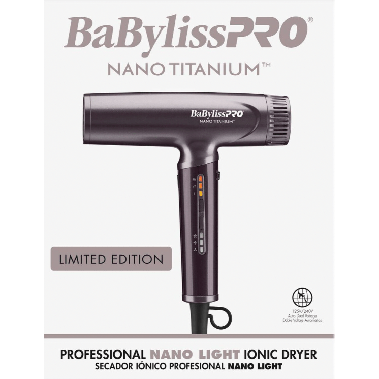 BaBylissPRO Nano Titanium 1400W Hair Dryer โ Lightweight Travel Blow Dryer with Ionic Technology - Beauty Exchange Beauty Supply