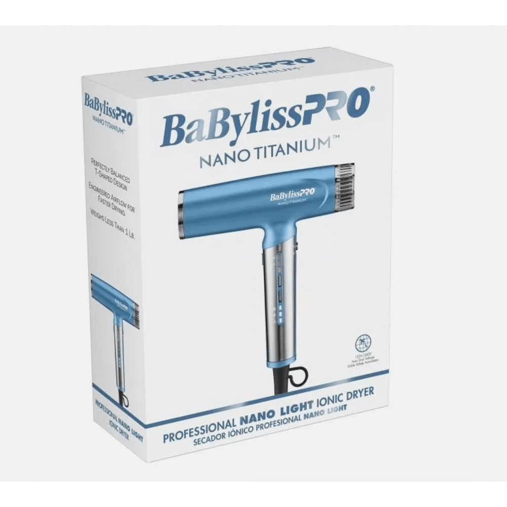 BaBylissPRO Nano Titanium 1400W Hair Dryer โ Lightweight Travel Blow Dryer with Ionic Technology - Beauty Exchange Beauty Supply