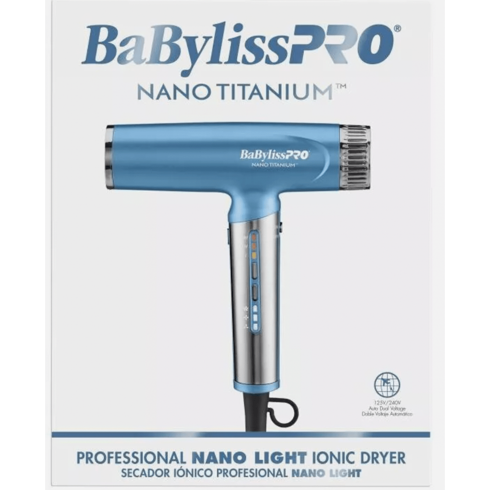 BaBylissPRO Nano Titanium 1400W Hair Dryer – Lightweight Travel Blow Dryer with Ionic Technology - Beauty Exchange Beauty Supply