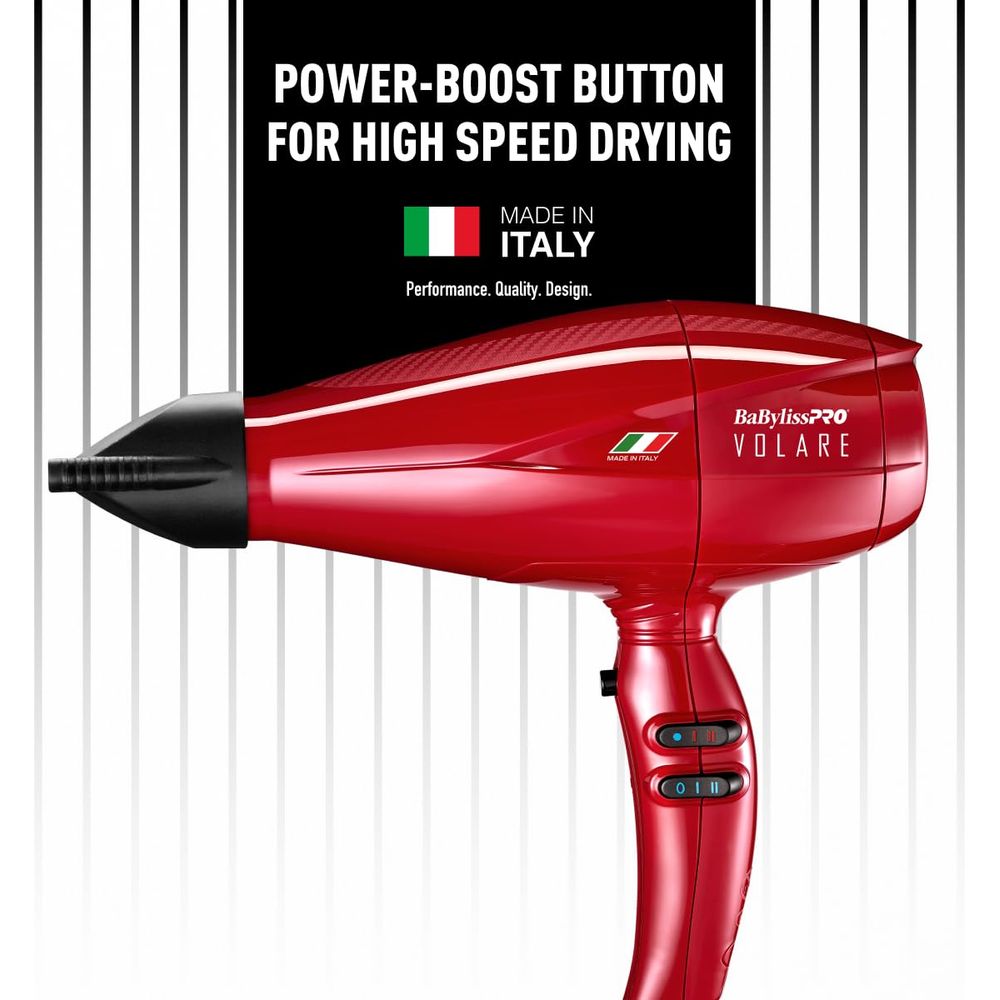 BaBylissPRO Nano Titanium Volare V1 Hair Dryer – 2000W Italian - Made Professional Blow Dryer w/ Ferrari - Designed Engine - Beauty Exchange Beauty Supply