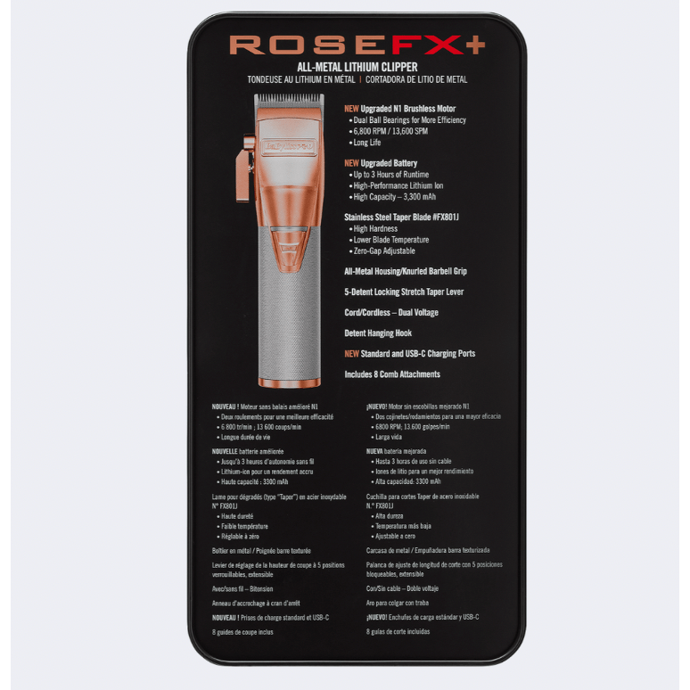 BaBylissPRO RoseFX+ All - Metal Lithium Clipper - Beauty Exchange Beauty Supply